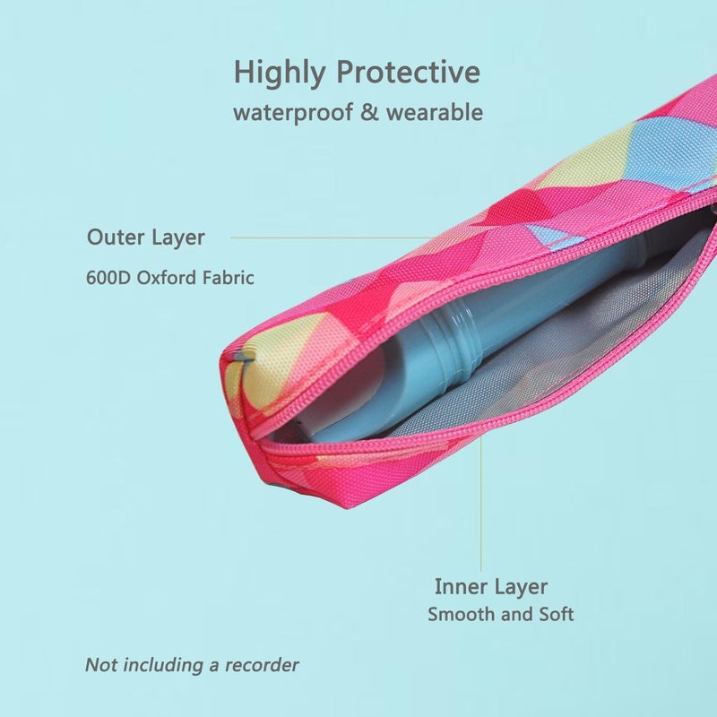 Farcaya Recorder Case Bag Only Storage Soprano Descant Flute Music Instrument Portable for Gift (Gem) - Image 2